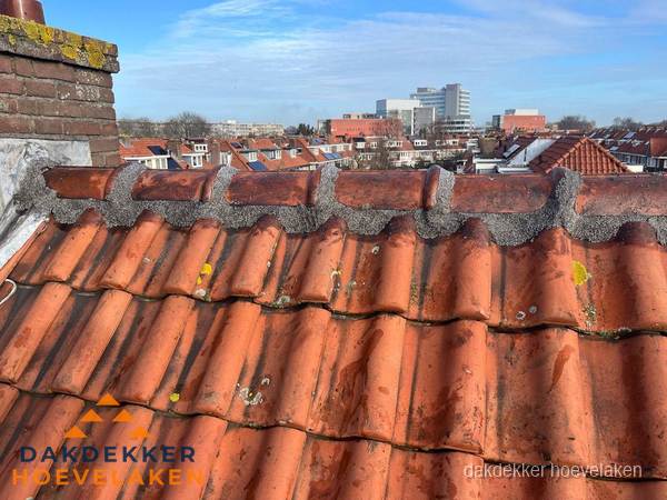 Pannendak met nokvorst en schoorsteen, dakrenovatie in Hoevelaken Pannendak met nokvorst en schoorsteen, dakrenovatie in Hoevelaken