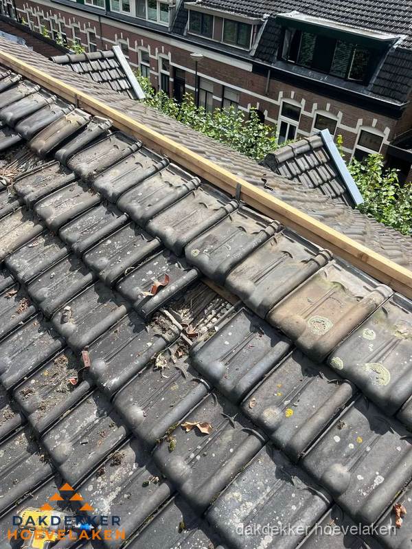 Dakonderhoud aan schuin pannendak met nokvernieuwing in Hoevelaken Dakonderhoud aan schuin pannendak met nokvernieuwing in Hoevelaken